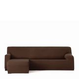 Eysa Bi-elastische bankhoes voor chaise longue, met korte arm aan de linkerkant, kleur bruin, design Harlem