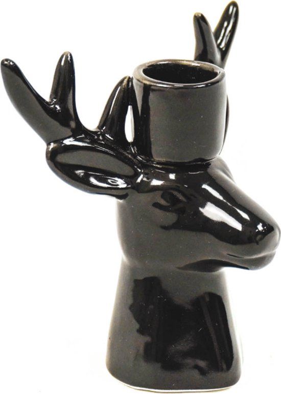 Housevitamin Rendier Kandelaar - Zwart - 16.5x6x15 cm