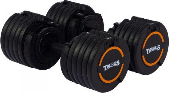 Taurus Selectabell PLUS - Verstelbare Halter - 4,5 t/m 25 kg - Set van 2 - Zwart/Oranje