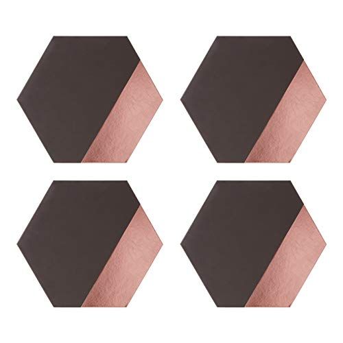 Premier Housewares Geome Grey & Rose Gold Dive Cardboard PU 26 x 30 x 1