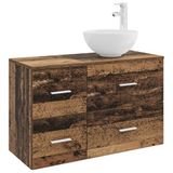 vidaXL Badkamermeubel Set 2 st Oud hout Bewerkt hout