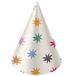 Folat 26872 Decoratie wit met kleurrijke sterren hutjes Starburst-6 stuks vrolijk en kleurrijk feestservies voor kinderen en volwassenen verjaardag, meerkleurig