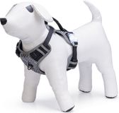 Beeztees Hondentuig Safety Gear Parinca Premium Y-Tuig - Hondenharnas - LED - Nylon - Zwart - 38-51cmx15mm