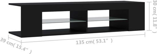 vidaXL Tv-meubel met LED-verlichting 135x39x30 cm zwart