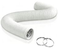 Merkloos Afvoerslang ventilatieslang PVC - 150 mm x 3 m - Roestvrij staal - Met 2 slangklemmen