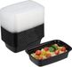 Merkloos Meal Prep Containers - Set van 24 Reusable Leak-Proof Plastic Food Containers - 1 Compartiment - Microwave Containers - Noir