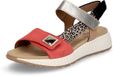 Gabor Plateau Sandalen Dames Bunt/Rot Suède Klittenband 37