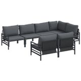 vidaXL Tuinbank - Set - 7-delig - Antraciet - Metaal