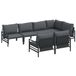 vidaXL Banc de jardin - Ensemble - 7 pièces - Anthracite - Métal
