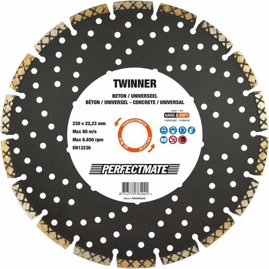 Perfectmate Twinner Diamantzaagblad - 125x22,23mm - Universeel/Beton