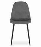 LEOBERT sp. z o.o. sp.k. LEOBERT COMO Velvet Design Stoelen – Set van 4 – Donkergrijs Fluweel – Zwarte Metalen Poten