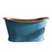 Hudson Reed Sienna Baignoire autoportante avec deux dossiers - Extérieur bleu patine, intérieur cuivre | 170cm x 72,5cm