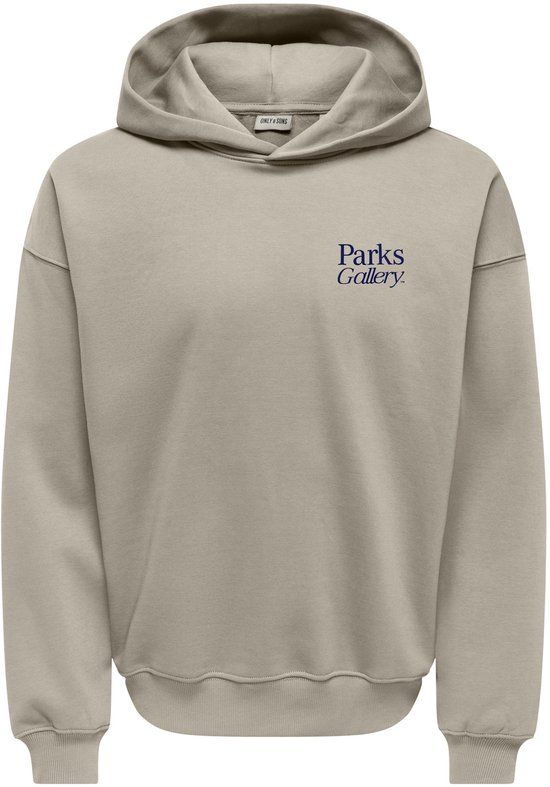 ONLY & SONS Hoodie ONSPARKS Sweatshirt - Heren - XL - Katoen - Silver Lining
