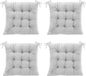 Unyqoos® Set de quatre coussins de chaise confortables et élégants gris avec sangles de fixation
