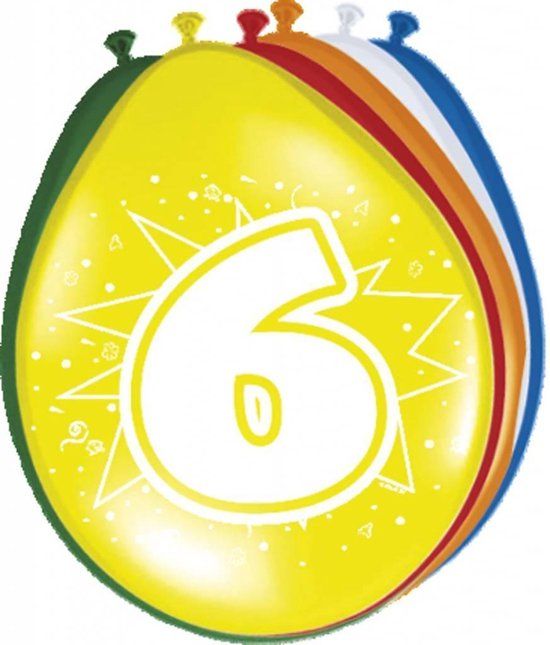 Folat - Ballonnen 6 jaar - Multi - 5 stuks