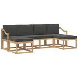 vidaXL - Buiten - bank - set - 6 - st - Wit - en - antracietkleurig - Polyester