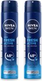 Nivea 2 x Fresh Active Deodorant Spray - 200 ml