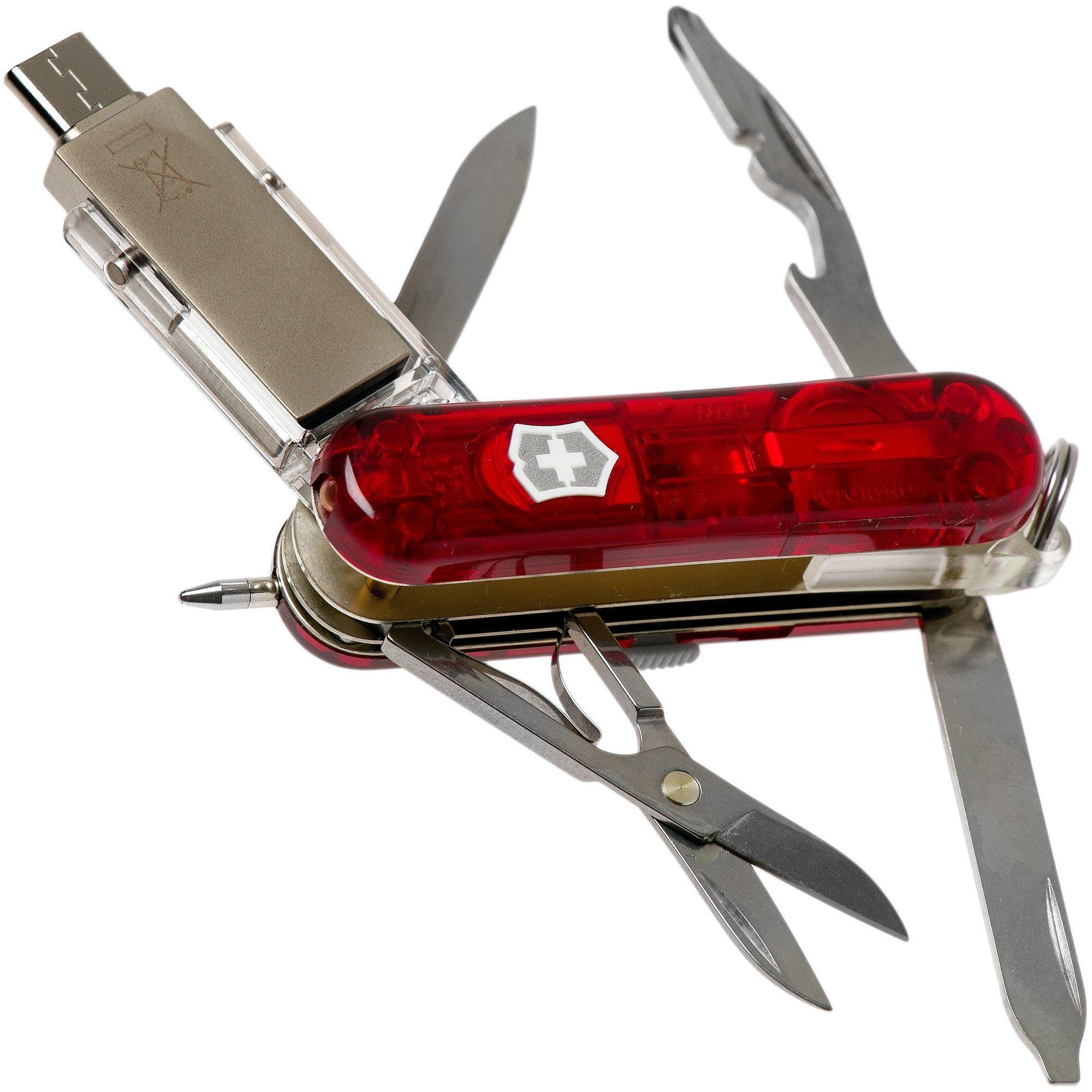 Victorinox Midnite Manager @ Work 32Gb transparant rood 4.6336.TG32 Zwitsers zakmes