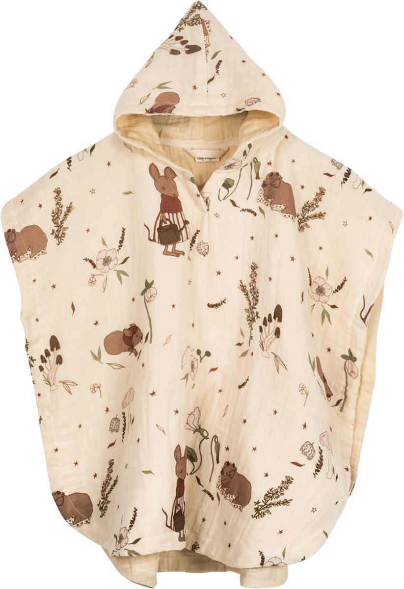 Konges Slöjd Poncho Mouse flower Large - 80 X 80 cm - 4J+ - Tetra biologisch katoen