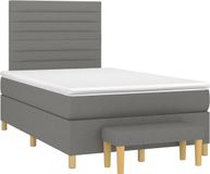 vidaXL Boxspring met matras stof zwart 120x190 cm