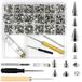 Set de agrafes métalliques, 456 pièces, 11 tailles, embouts pour projets de bricolage