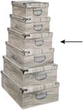 5Five Opbergdoos/box - 4x - Houtprint licht - L36 x B24.5 x H12.5 cm - Stevig karton - Treebox