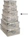 5Five Opbergdoos/box - 4x - Houtprint licht - L36 x B24.5 x H12.5 cm - Stevig karton - Treebox