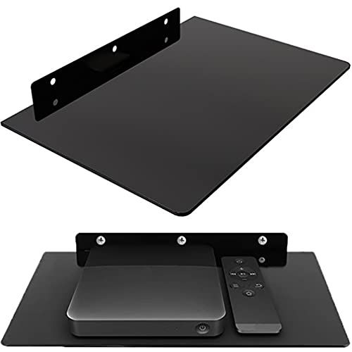 Retoo Multimedia Glazen legplank - Zwart - Universeel - Tot 5 kg