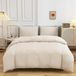 JGS ® Ensemble de literie 220x240 cm Beige Microfibre 2 Taies d'oreiller 50x80 cm