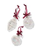HEMA Boules De Noël Verre Neige - 3 Pièces (blanc cassé)