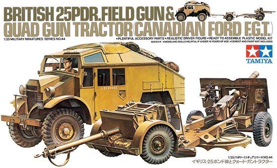 Tamiya 35044 Field Gun & Quad Gun Tractor Modelbouwpakket - 1:35 Military Vehicle Model Kit