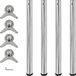 Pieds de table réglables en hauteur chrome 710 mm 4 pièces
