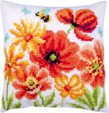 Vervaco Kruissteekkussen kit Klaprozen en wilde bloemen - PN-0229215