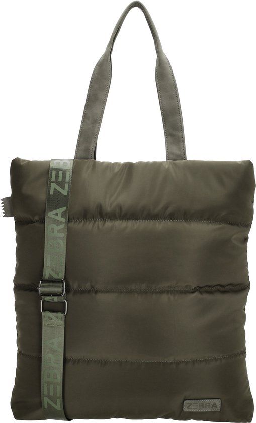 Zebra Trends Elske Shopper Dames - Schoudertas voor Dames - Handtas van Nylon en Polyester - Olijfgroen