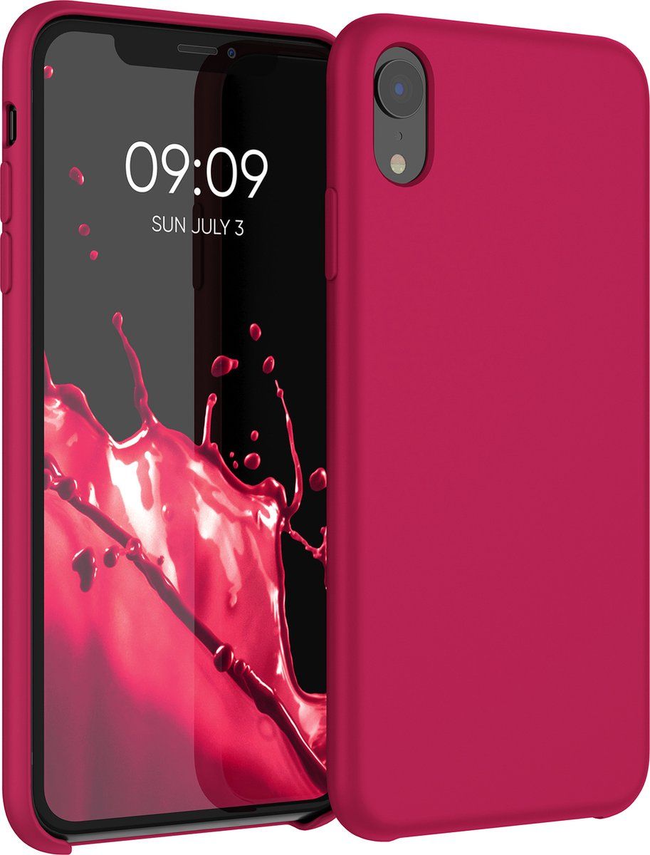 kwmobile telefoonhoesje voor Apple iPhone XR - Hoesje met siliconen coating - Smartphone case in kersrood