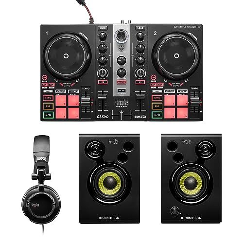 Hercules DJLearning Kit MK2 – Complete DJ-bundel met DJControl Inpulse 200 MK2, DJMonitor 32 Studiomonitoren en HDP DJ45-hoofdtelefoon