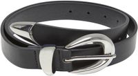 Urban Classics Chunky Buckle Loop Synthetic Leather Belt S/M Black/Silver