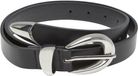 Urban Classics Chunky Buckle Loop Synthetic Leather Belt S/M Black/Silver