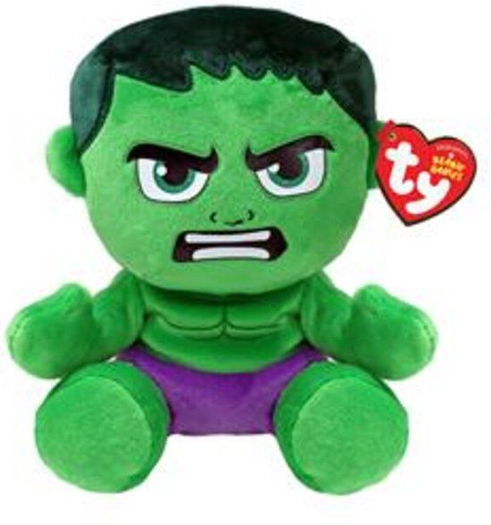 TY Beanie Babies Marvel Hulk Soft Toy - 15 cm - Green