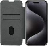 Nillkin Qin Pro Cloth Book Case met Camera Slider voor Apple iPhone 15 Pro Max - Grijs