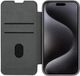 Nillkin Qin Pro Cloth Book Case met Camera Slider voor Apple iPhone 15 Pro Max - Grijs