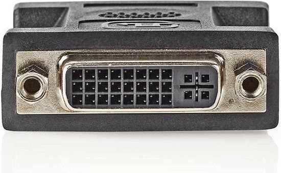 Nedis DVI-Adapter - DVI-I 24+5-Pins Female - DVI-I 24+5-Pins Female - Vernikkeld - Recht - PVC - Zwart - Polybag