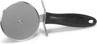 Merkloos Pizzaroller/pizza snijder zwart 22 cm