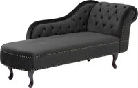 Beliani NIMES Chaise Longue - Black Velvet - Right Side