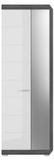 Armoire, blanc, brillant, 62x197x37 cm, avec 6 étagères