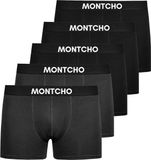 MONTCHO Boxershorts Heren - 5 Pack Katoen - Zwart/Antraciet - Maat XL