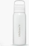 LifeStraw Go Series - 700 ml roestvrijstalen filterfles voor reizen en dagelijks gebruik. Verwijdert bacteriën, parasieten en microplastics, verbetert de smaak, Polar White (wit)