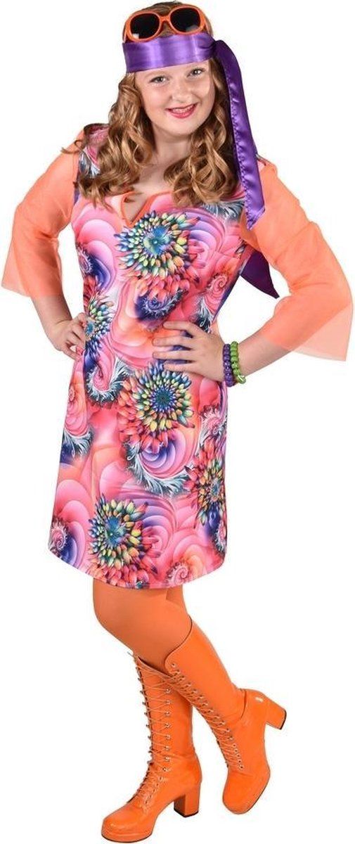 Magic by freddy Hippie Kostuum | Grote Zomer Bloemen Hippie | Meisje | Maat: 164 | Carnaval kostuum | Verkleedkleding