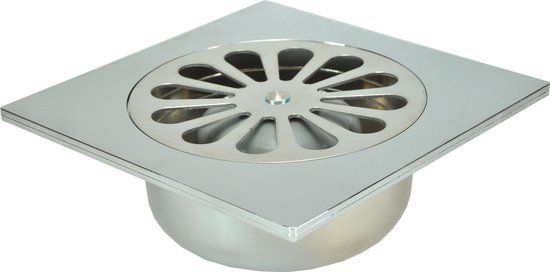 Wiesbaden Mueller Chroom ABS Doucheput - 14x14 cm - Onderuitlaat