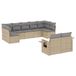 vidaXL 10-delige Loungeset met Kussens, Poly Rattan, Beige